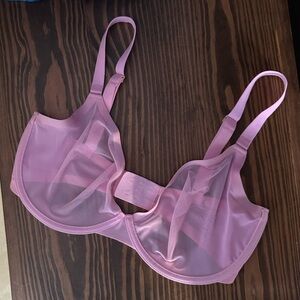 CUUP The Plunge Mesh Sexy Sheer Bubblegum Pink Everyday Bra in Aura Size 32G